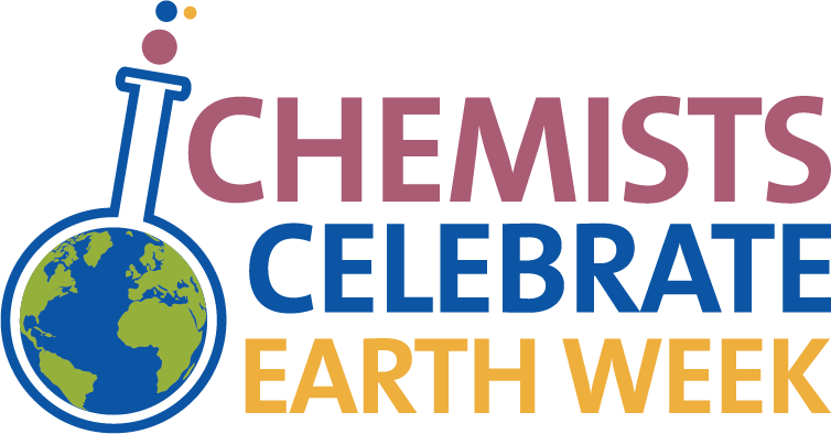 Illustration of the Chemists Celebrate Earth Week logo with a globe in a beaker