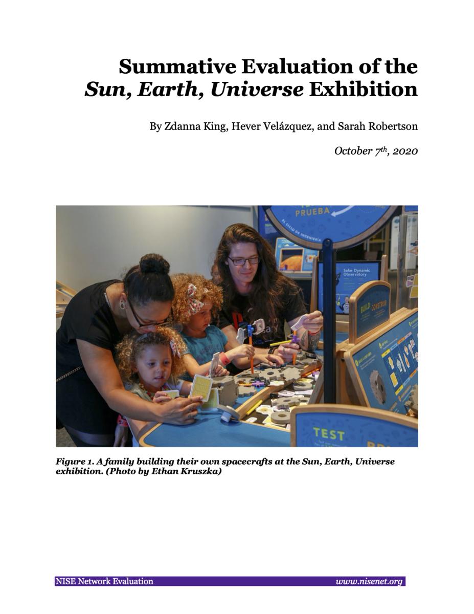 Summative Evaluation_Sun Earth Universe exhibition cover page