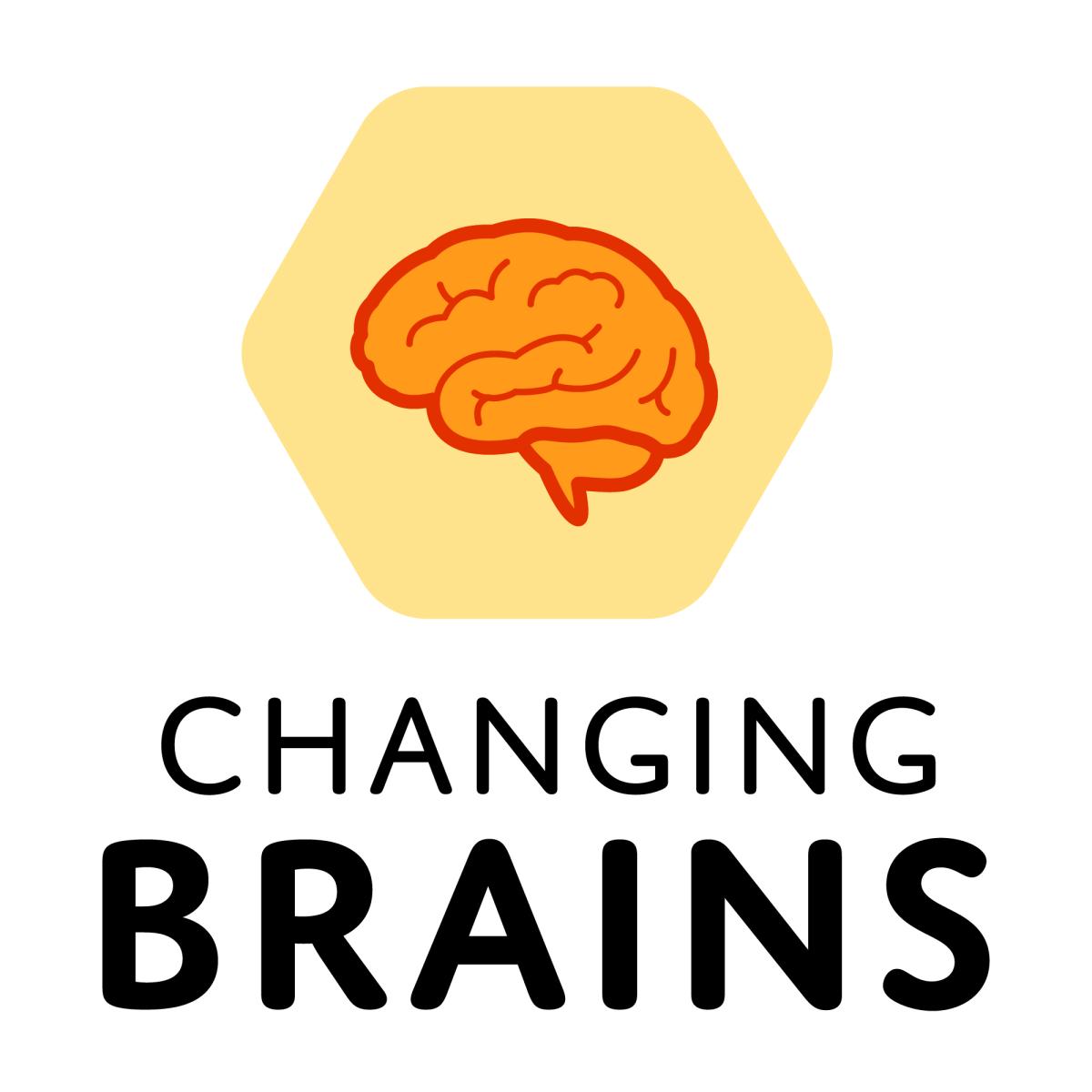 Changing Brains logo vertical orange