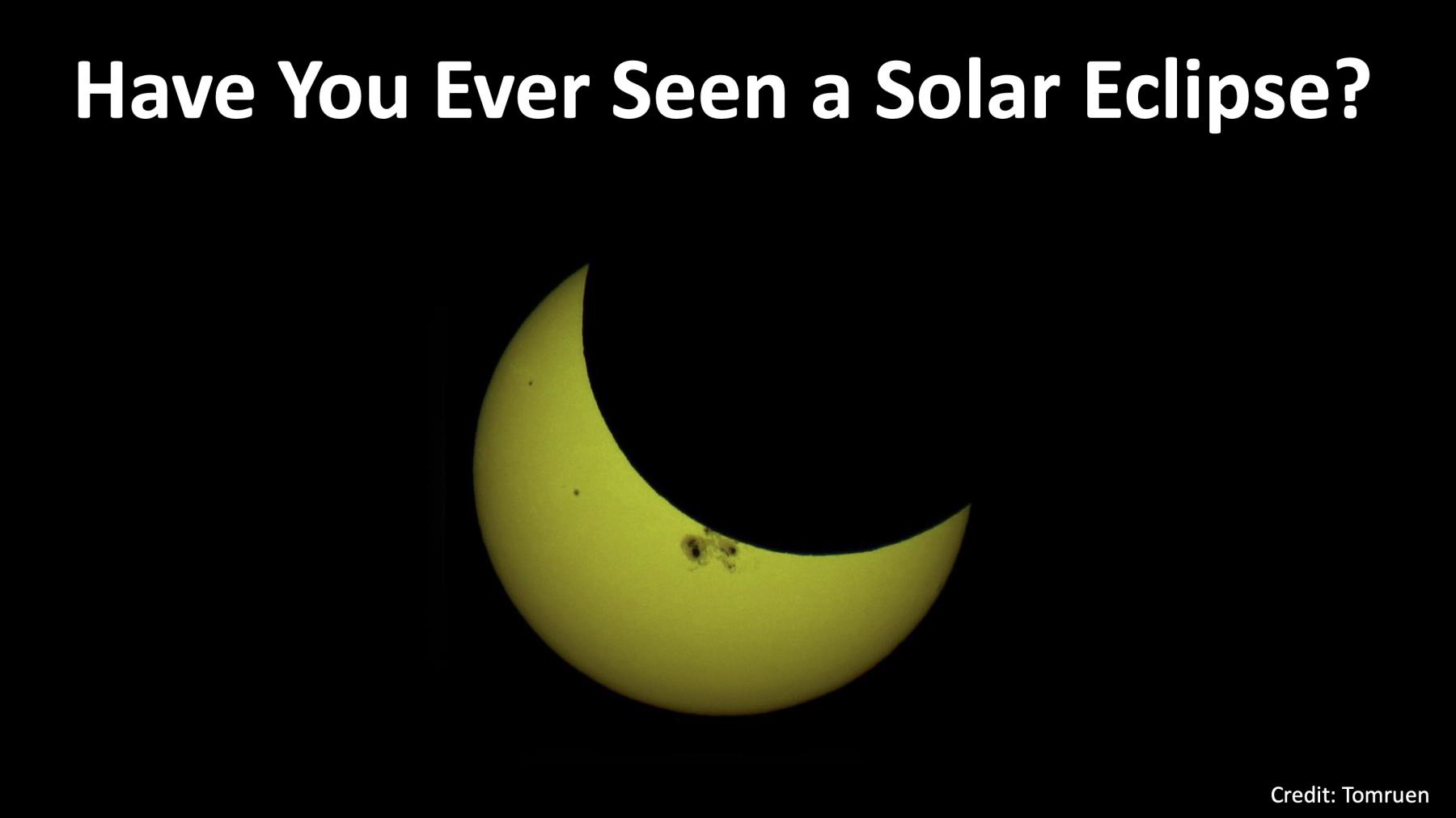 NISE Network_Solar Eclipse slides 2023 Have you ever seen a solar eclipse question showing a partial eclipse of the Sun