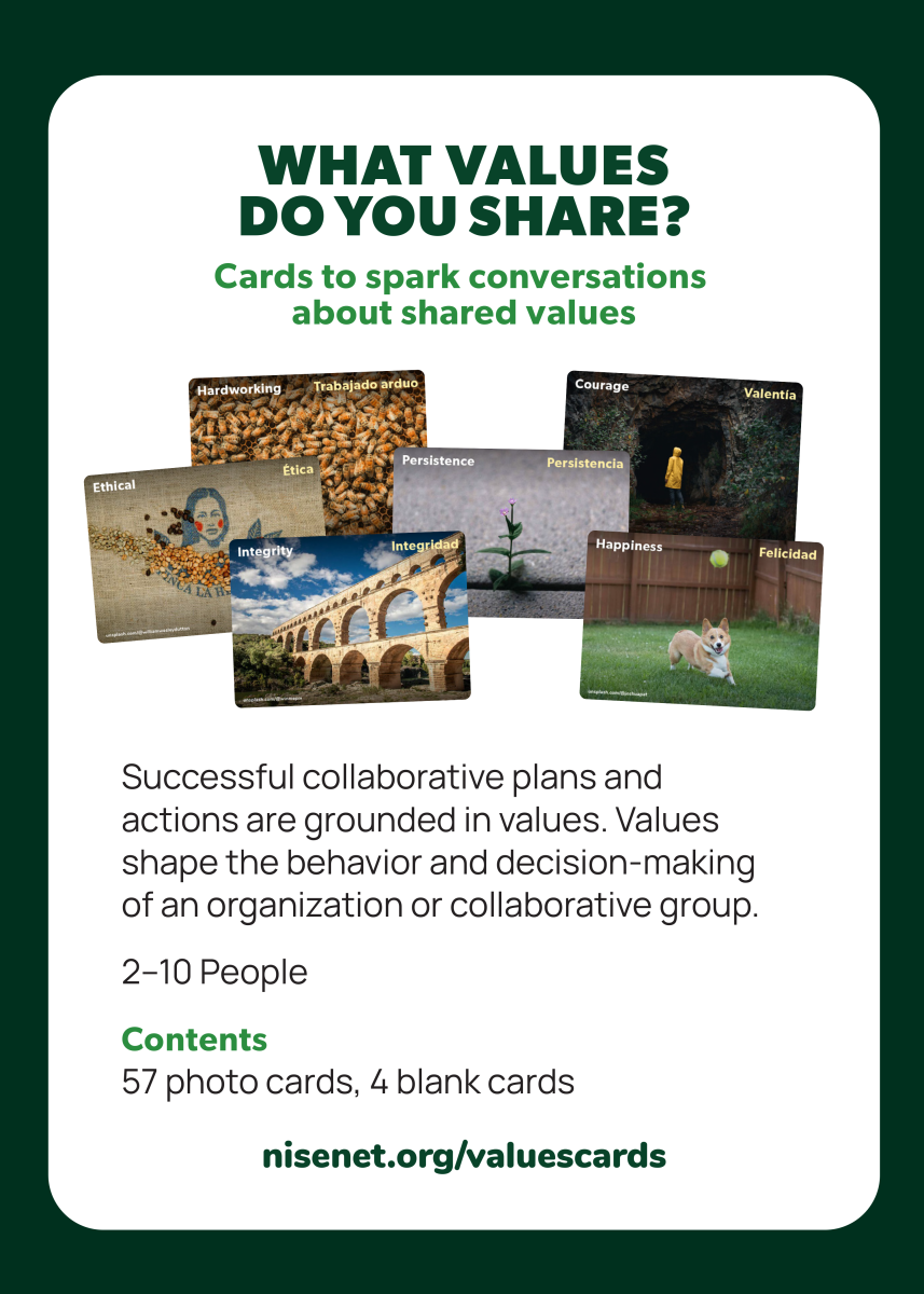 What Values Do You Share Cards box text instructions