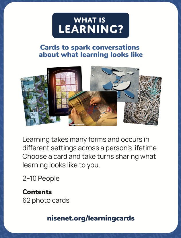 What is learning conversation starter cards back cover