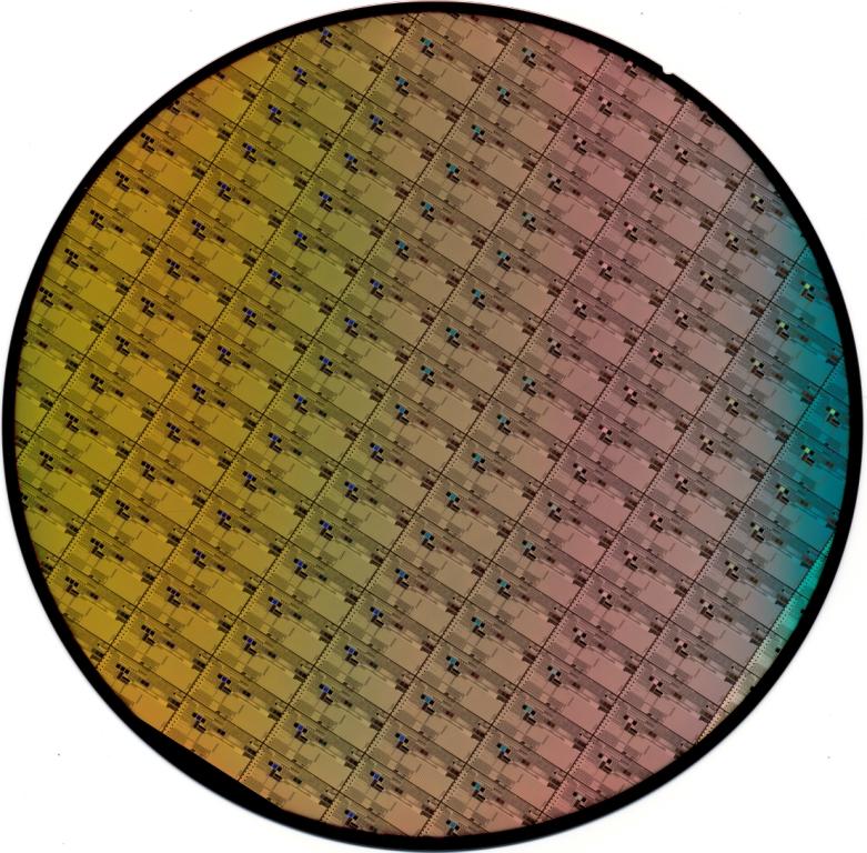 A micrograph of a silicon wafer