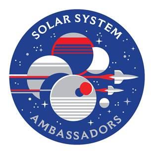 Solar System Ambassadors logo with illustrations of planets and rockets