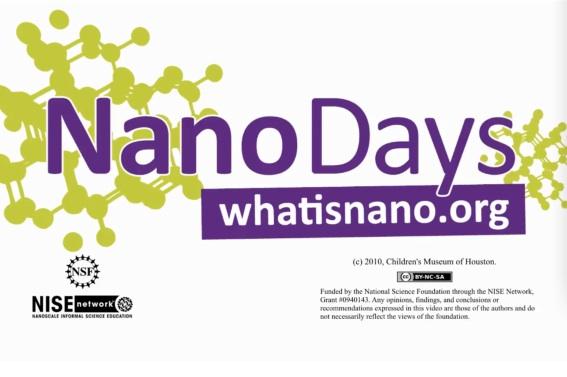 NanoDays "Whatinsnano.org" logo on a white background with purple text and green buckyball illustrations