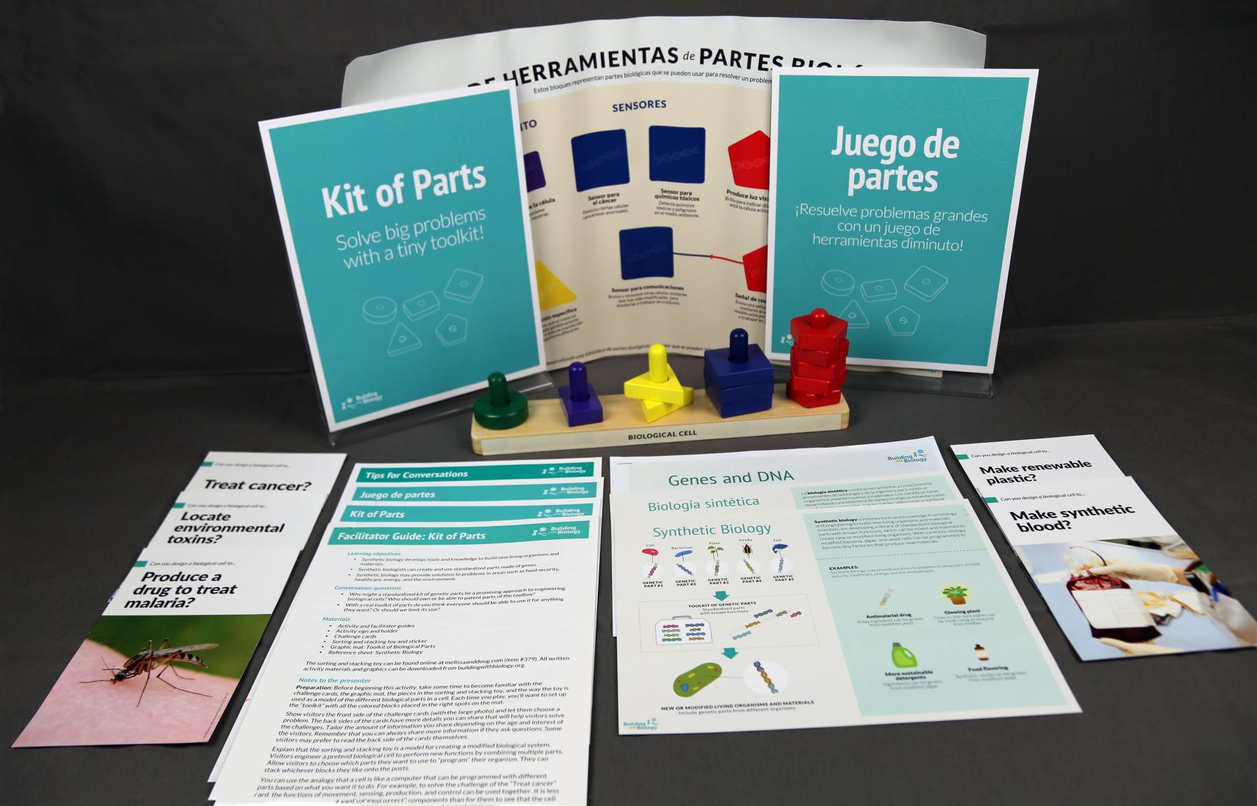 Building with Biology Kit of Parts activity components
