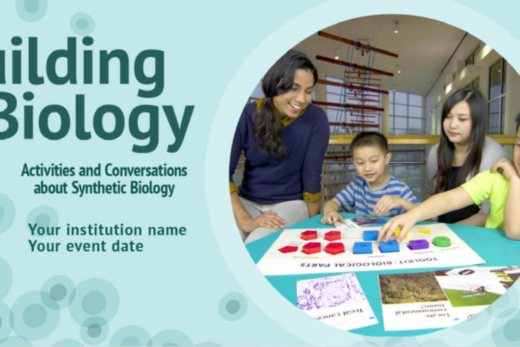 promotional materials for Building with Biology