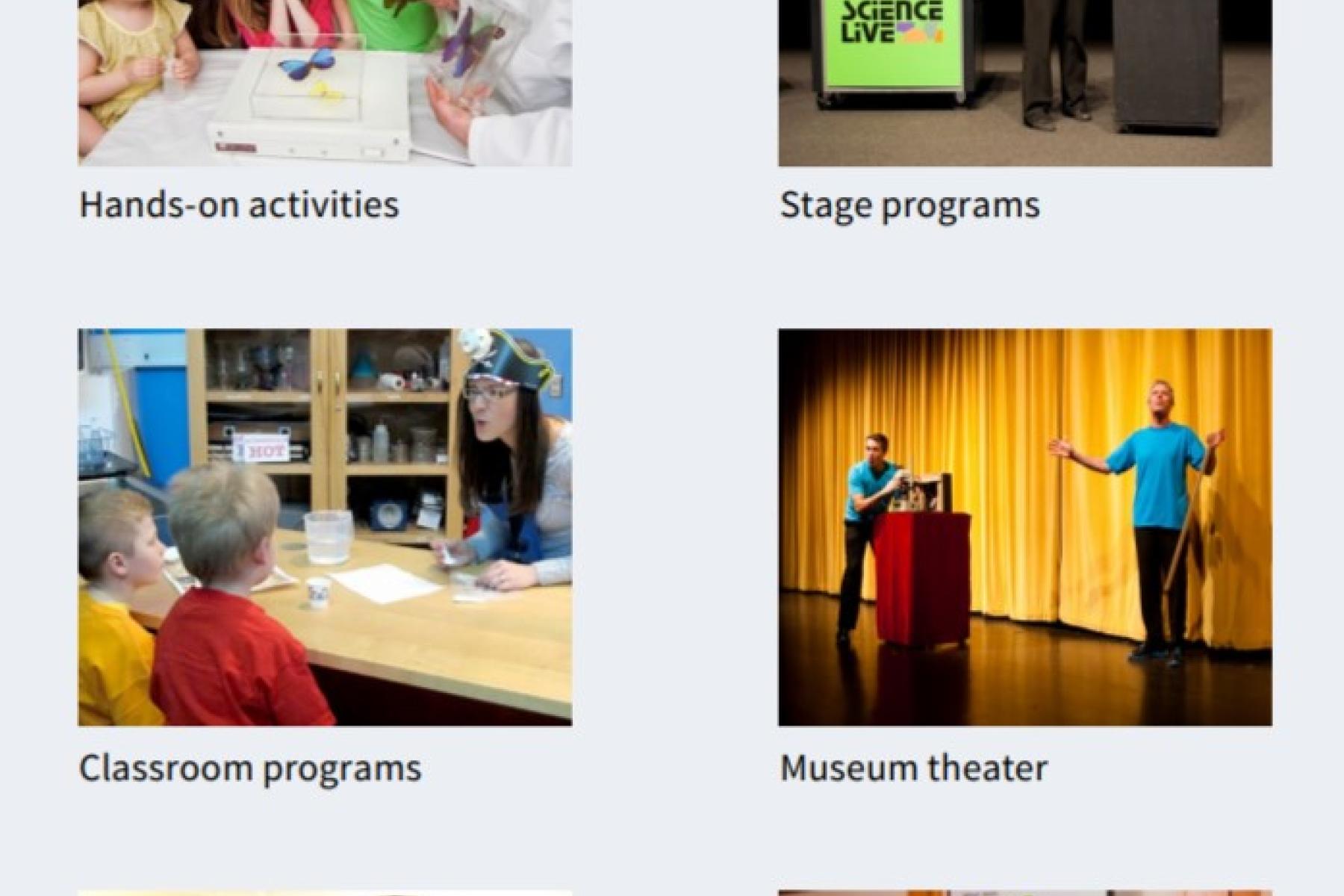 screen shot from the program guide with 6 panels of various photos