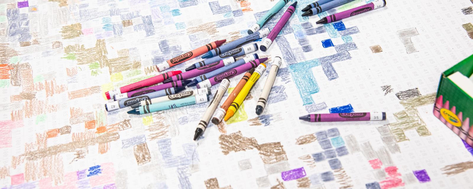 Color a Pixel with crayons and numbered squares