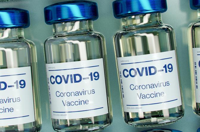COVID vaccine image of vials