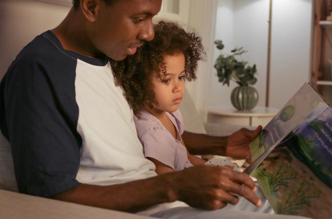 Father Daughter reading a picture book together (Free Stock Image Credit -Family First via StockSnap)